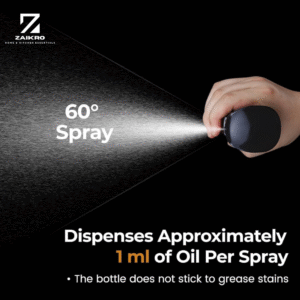 ZAIKRO Oil Sprayer Bottle for Cooking | 220ml Glass Oil Spray Bottle for Kitchen | Leak-Proof Refillable Dispenser for Air Fryer, Salad, Roasting & Frying