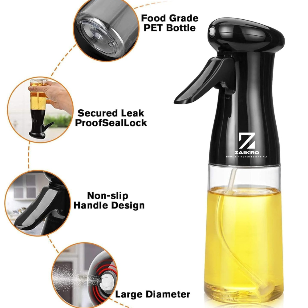 ZAIKRO Oil Sprayer Bottle for Cooking | 220ml Glass Oil Spray Bottle for Kitchen | Leak-Proof Refillable Dispenser for Air Fryer, Salad, Roasting & Frying - Image 8