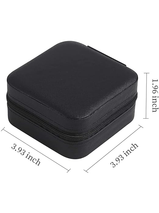 Small Jewelry Storage Box Pu Leather With Mini Portable Organizer, Zipper Travel case For rings Earrings necklace bracelets Decorative Box - Image 4