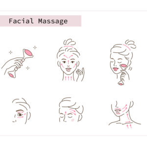 Jade Roller & Gua Sha Tool Neck Massager Natural Himalayan Stone for Face Neck Healing Skin Wrinkles & Serum Application