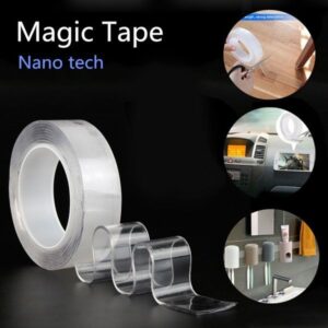 Grip Tape 3 Meter – Multipurpose Double Sided Nano Gel Strip | Heavy Duty Silicone Adhesive | Reusable, Washable, Removable | Heat Resistant, Anti-Slip Mounting Tape