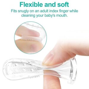 Baby Finger Toothbrush with Soft Bristles (Pack of 2)  – Gentle Gum Massager & Oral Care Brush for Infants, Kids & Toddlers  Multicolor !