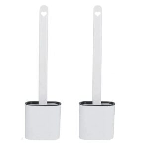 Toilet Brush and Holder Set for Bathroom, Flexible Toilet Cleaning Bowl Brush Head with Silicone Bristles, Compact Size for Storage and Organization (Pack of 1) (Multicolor)