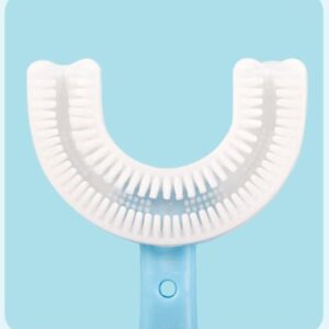 U Shaped Toothbrush for Kids (Pack of 2), Food Grade Soft Silicone Brush Head, 360° Oral Teeth Cleaning Tools, Children Infant U Shape Manual Toothbrush