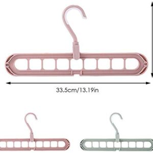 Magic 9 Holes Clothes Hanger, Wardrobe Storage Organizer , Heavy Duty Anti Skid Plastic with 360º Swivel Hook, Essential Closet Space Saver (Multicolor) (Pack of 4)