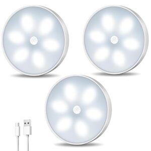 Wireless Motion Sensor Light for Home USB Charging Portable LED Body Induction Lamp with Self Adhesive Magnetic Strip for Wardrobe, Bedroom (Pack of 2)