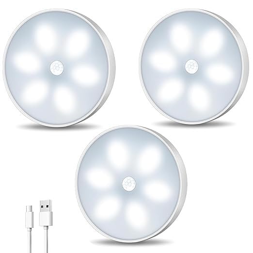 Wireless Motion Sensor Light for Home USB Charging Portable LED Body Induction Lamp with Self Adhesive Magnetic Strip for Wardrobe, Bedroom (Pack of 2) - Image 2