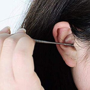 Stainless Steel Ear Wax Cleaner 6pcs With Storage Box, Reusable, Ear wax Remover Tool Kit with Curette Cleaner and Bud Cleaner