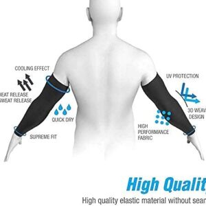 UV Protection Cooling Arm Sleeves for Men & Women | Sun Protection Full Arm Cover with Thumb Hole | Ideal for Sports, Driving, Cycling, Running – Unisex Hand Gloves