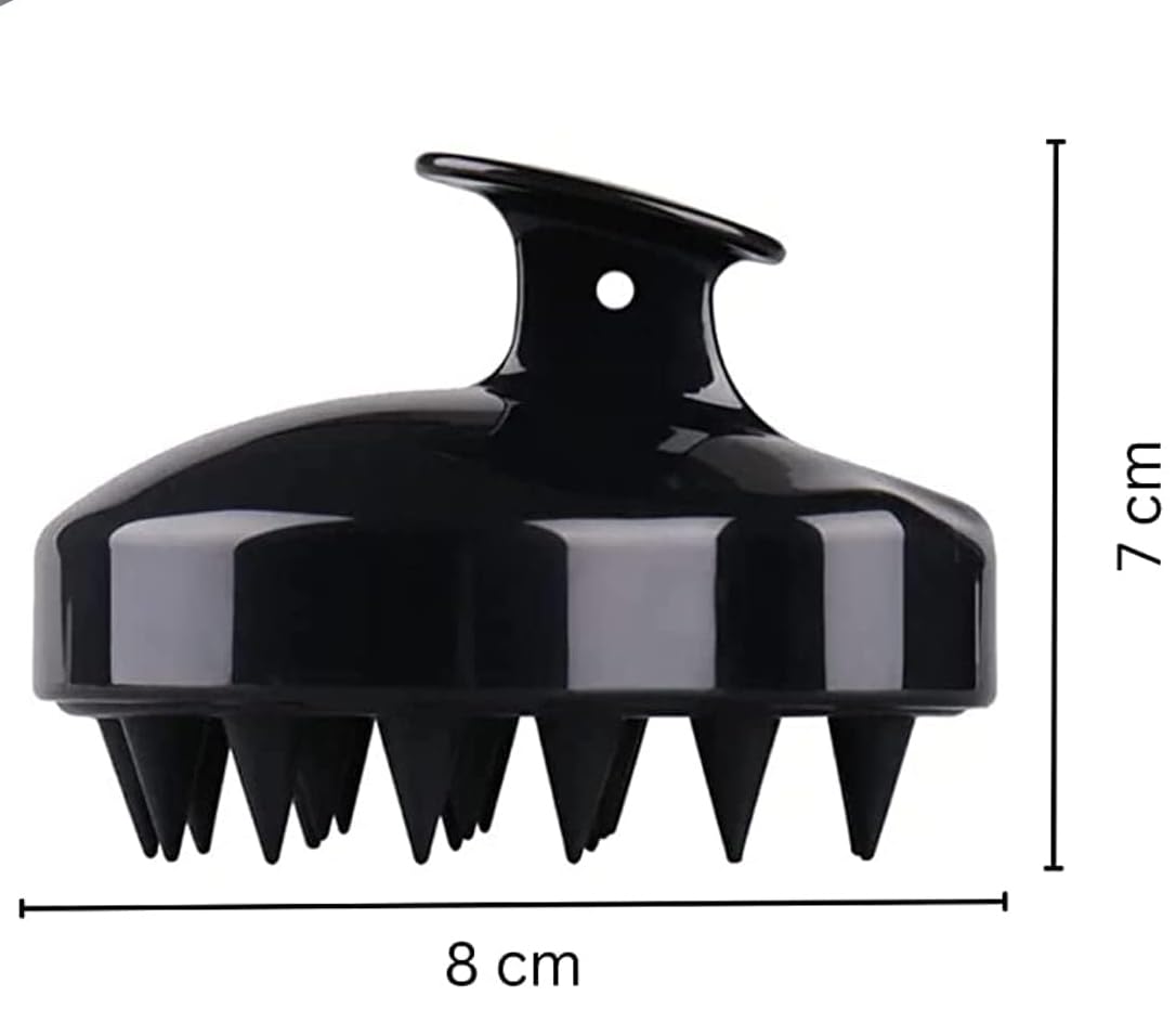 Hair Scalp Massager Shampoo Brush, Silicone Soft Bristles For Head Massaging and Washing, Anti-dandruff Removal Brush, Comb With Handle (Multicolor) (Black, Pack of 1) - Image 14