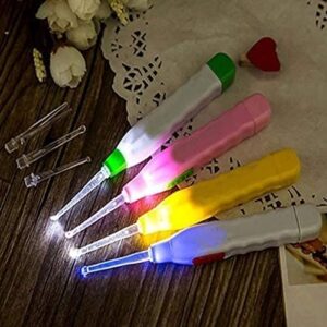 Ear Wax Cleaner 6pcs With Storage Box with Led Ear cleaner, Reusable, Stainless Steel, wax Remover Tool Kit with Curette Cleaner and Bud Cleaner