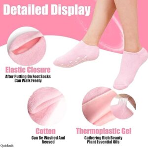 Moisturizing Silicone Gel Socks for Cracked Heels – Foot Hydration & Repair Socks with Natural Oils & Vitamin E, Softens Dry Feet (Unisex, Multicolor, 1 Pair)