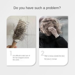 Anti Static Massage Comb with Self Cleaning For Men and women (Pack of 2 ), Retractable Rotary Lift Self-Cleaning Brush, Women's Hair Styling tool (multicolor)