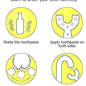 U Shaped Toothbrush for Kids (Pack of 2), Food Grade Soft Silicone Brush Head, 360° Oral Teeth Cleaning Tools, Children Infant U Shape Manual Toothbrush