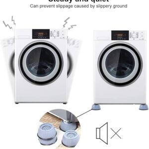 Anti Vibration Pads with Suction Cup for Washing Machine, Refrigerator, Noise Cancelling Pads, Shock Absorber, Heavy Duty Stand, Round, Anti Skid (Pack of 4, One Size)