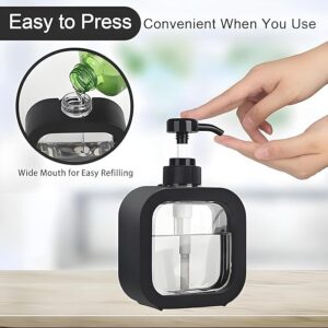 Transparent Plastic Hand Wash Dispenser with Pump for Shampoo, Dish, Liquid Soap Refillable Soap Bottle for Kitchen, Bathroom, Household use (300ml)