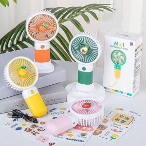 Mini Handheld Fan (Upto 6 Hours Running) Rechargeable 2000 Mah Battery Operated Portable Fan with cord, Desk Fan, Carry It Anywhere
