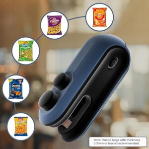 Portable Mini Sealing Machine, Handheld Packet Sealer For Food, Snacks, chips, Plastic Bag 2 in One With Cutter and USB Type C, Rechargeable (Multicolor)