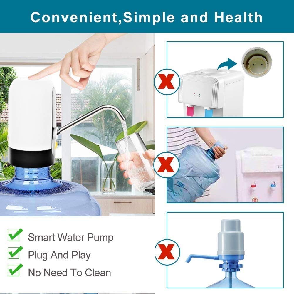 Automatic Wireless Water Can Dispenser Pump for 20 Liter Bottle | USB Rechargeable | Low Noise | High Efficiency | Portable Electric Water Pump for Home, Office, Outdoor Use - Image 8