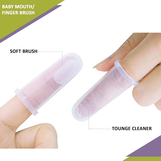 Baby Finger Toothbrush with Soft Bristles (Pack of 2) – Gentle Gum Massager & Oral Care Brush for Infants, Kids & Toddlers Multicolor ! - Image 8