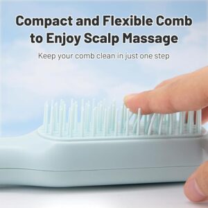Anti Static Massage Comb with Self Cleaning For Men and women (Pack of 2 ), Retractable Rotary Lift Self-Cleaning Brush, Women's Hair Styling tool (multicolor)