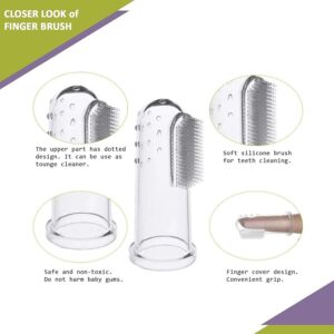 Baby Finger Toothbrush with Soft Bristles (Pack of 2)  – Gentle Gum Massager & Oral Care Brush for Infants, Kids & Toddlers  Multicolor !