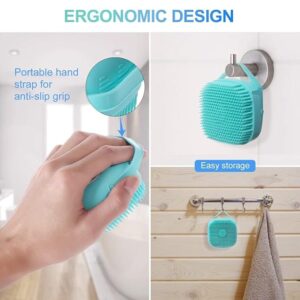Body Scrubber With Shower Gel Dispenser, Soft Silicone Bristles For Deep Cleaning, Scalp Massage, Dead Skin Removal, Exfoliating Bath Brush, Loofah
