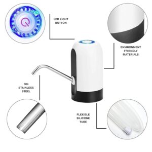 Automatic Wireless Water Can Dispenser Pump for 20 Liter Bottle | USB Rechargeable | Low Noise | High Efficiency | Portable Electric Water Pump for Home, Office, Outdoor Use