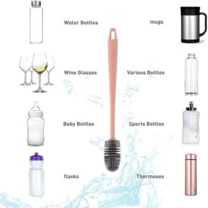 CREATIVES Silicone Bottle Cleaner Brush (Pack of 2) | Long Handle Cleaning Brush for Water Bottles, Sippers, Shakers, Mugs & Solution Bottles