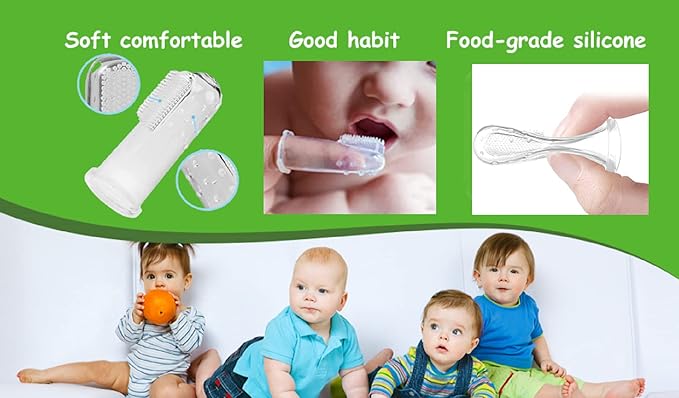 Baby Finger Toothbrush with Soft Bristles (Pack of 2) – Gentle Gum Massager & Oral Care Brush for Infants, Kids & Toddlers Multicolor ! - Image 6
