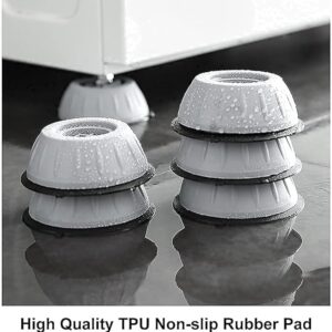 Anti Vibration Pads with Suction Cup for Washing Machine, Refrigerator, Noise Cancelling Pads, Shock Absorber, Heavy Duty Stand, Round, Anti Skid (Pack of 4, One Size)