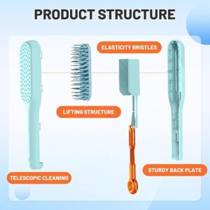 Anti Static Massage Comb with Self Cleaning For Men and women (Pack of 2 ), Retractable Rotary Lift Self-Cleaning Brush, Women's Hair Styling tool (multicolor)