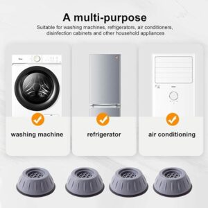 Anti Vibration Pads with Suction Cup for Washing Machine, Refrigerator, Noise Cancelling Pads, Shock Absorber, Heavy Duty Stand, Round, Anti Skid (Pack of 4, One Size)