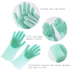Magic Silicone Dish Washing Gloves For Kitchen, Bathroom, Clothes, Scrubber For Pet Grooming, Durable, Reusable (Multicolor)