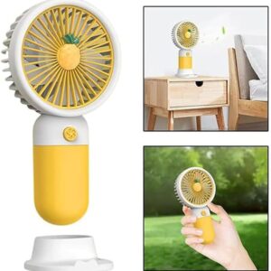 Mini Handheld Fan (Upto 6 Hours Running) Rechargeable 2000 Mah Battery Operated Portable Fan with cord, Desk Fan, Carry It Anywhere