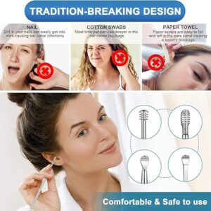 Ear Wax Cleaner 6pcs With Storage Box with Led Ear cleaner, Reusable, Stainless Steel, wax Remover Tool Kit with Curette Cleaner and Bud Cleaner