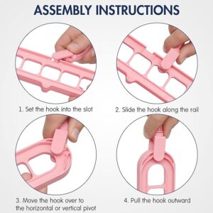 Magic 9 Holes Clothes Hanger, Wardrobe Storage Organizer , Heavy Duty Anti Skid Plastic with 360º Swivel Hook, Essential Closet Space Saver (Multicolor) (Pack of 4)