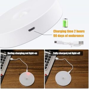 Wireless Motion Sensor Light for Home USB Charging Portable LED Body Induction Lamp with Self Adhesive Magnetic Strip for Wardrobe, Bedroom (Pack of 2)