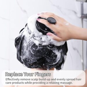 Hair Scalp Massager Shampoo Brush, Silicone Soft Bristles For Head Massaging and Washing, Anti-dandruff Removal Brush, Comb With Handle (Multicolor) (Black, Pack of 1)