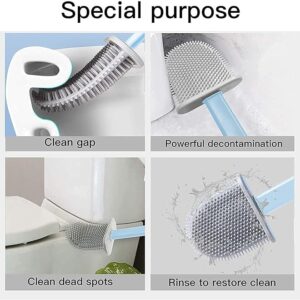 Toilet Brush and Holder Set for Bathroom, Flexible Toilet Cleaning Bowl Brush Head with Silicone Bristles, Compact Size for Storage and Organization (Pack of 1) (Multicolor)