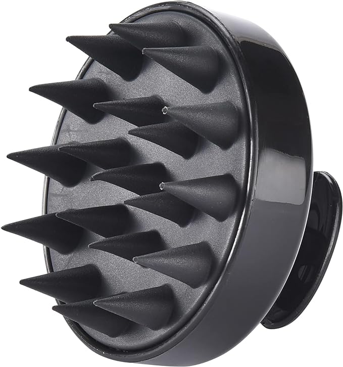 Hair Scalp Massager Shampoo Brush, Silicone Soft Bristles For Head Massaging and Washing, Anti-dandruff Removal Brush, Comb With Handle (Multicolor) (Black, Pack of 1) - Image 10