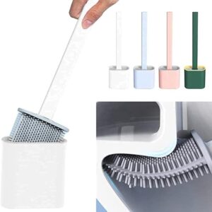 Toilet Brush and Holder Set for Bathroom, Flexible Toilet Cleaning Bowl Brush Head with Silicone Bristles, Compact Size for Storage and Organization (Pack of 1) (Multicolor)