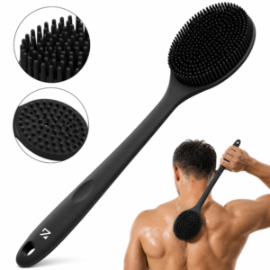 Silicone Body & Back Massage Brush – Long Handle Bath Brush