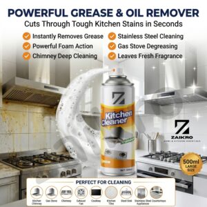 ZAIKRO Bubble Foam Cleaner Spray – Kitchen & Chimney Degreaser (500ml)