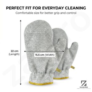 Silver Wire Dishwashing Gloves – Reusable Scrubber Gloves (1 Pair)