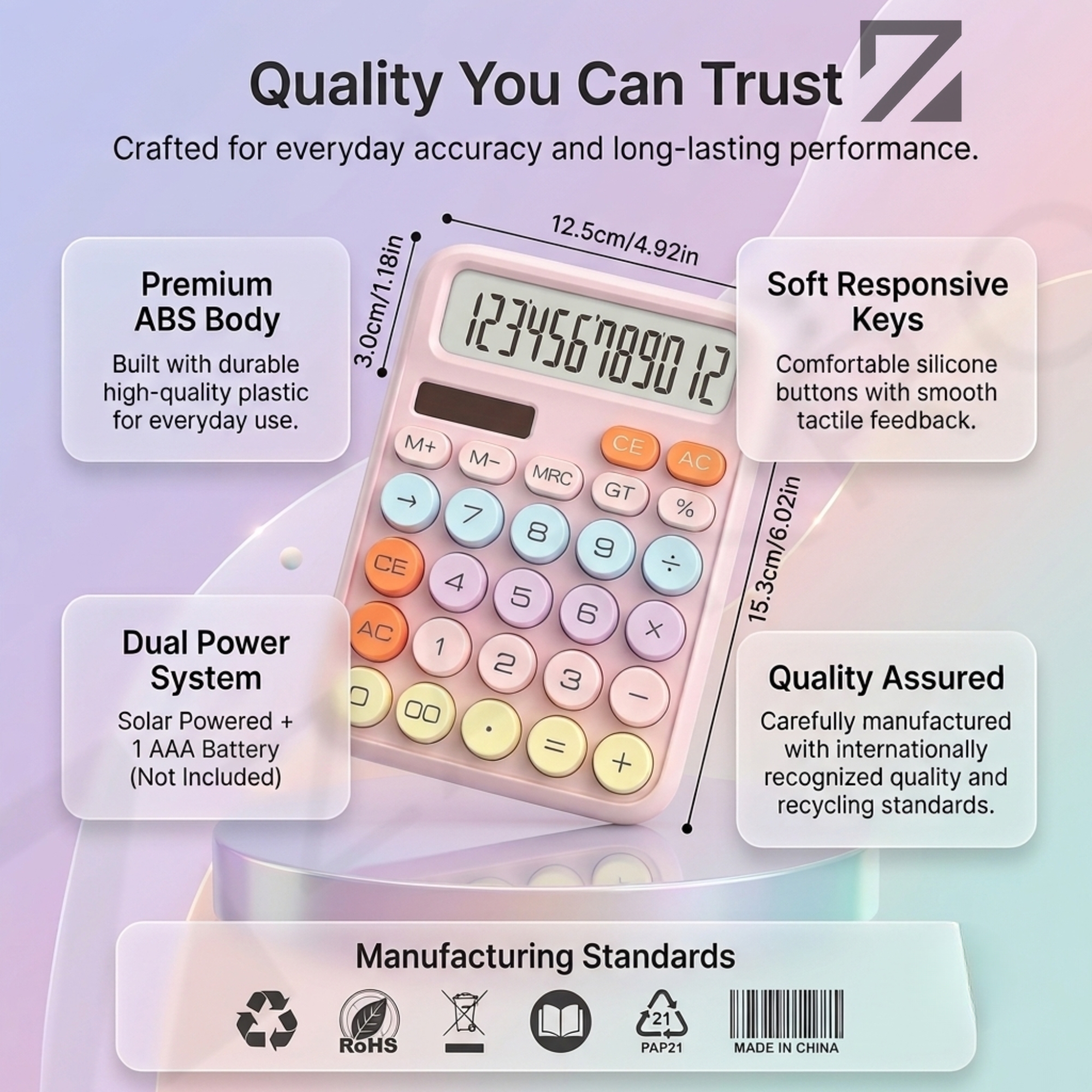12-Digit Candy Calculator with Big Round Buttons - Image 5