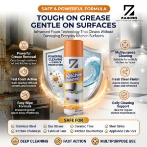 ZAIKRO Bubble Foam Cleaner Spray – Kitchen & Chimney Degreaser (500ml)