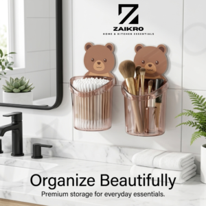 Wall Mount Toothbrush Holder – Teddy Bear Design (Pack of 2)
