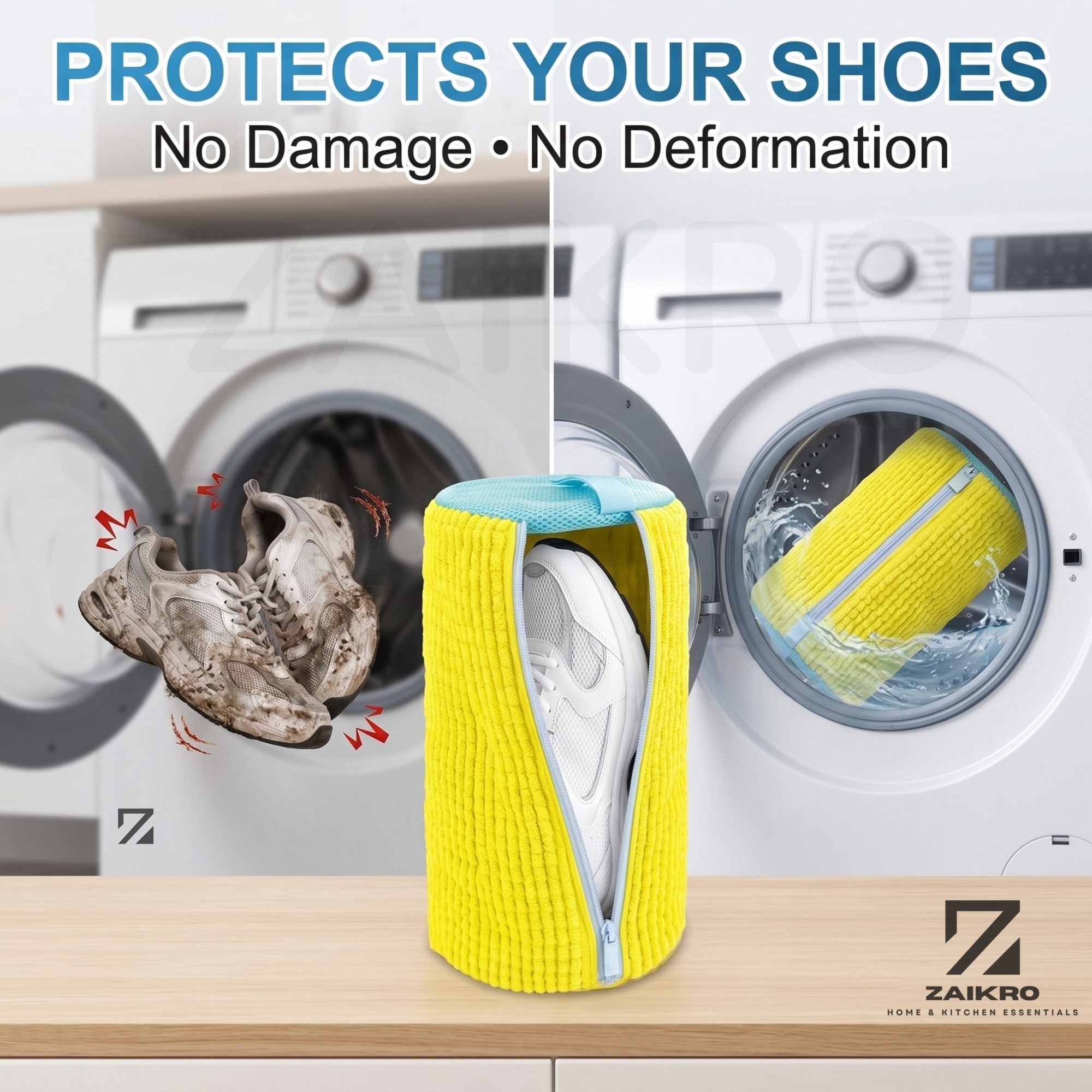 Shoe Wash Bag for Washing Machine – Reusable Mesh Laundry Bag - Image 6