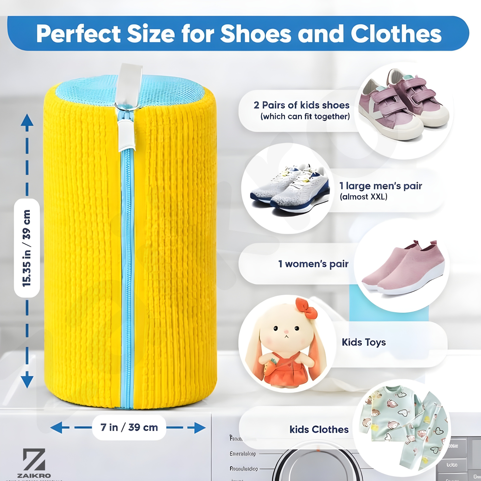 Shoe Wash Bag for Washing Machine – Reusable Mesh Laundry Bag - Image 7